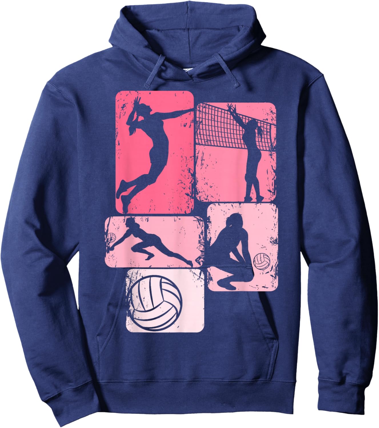 Volleyball Girls Women Youth Girl Player Hoodie - Hoodie | Navy