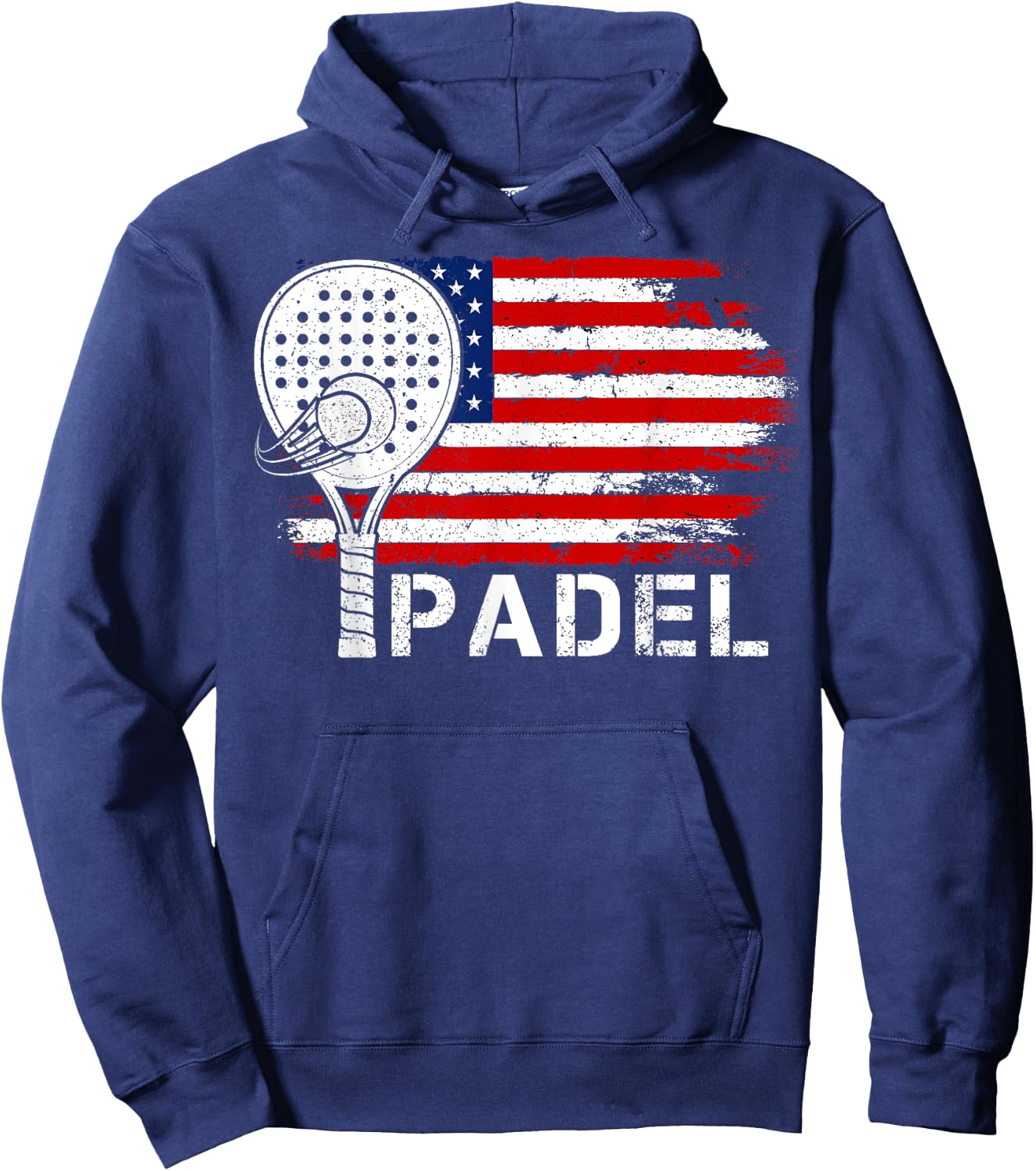 Padel Shirt American Flag Padel Player 4th Of July Men Dad Hoodie - Hoodie | Navy