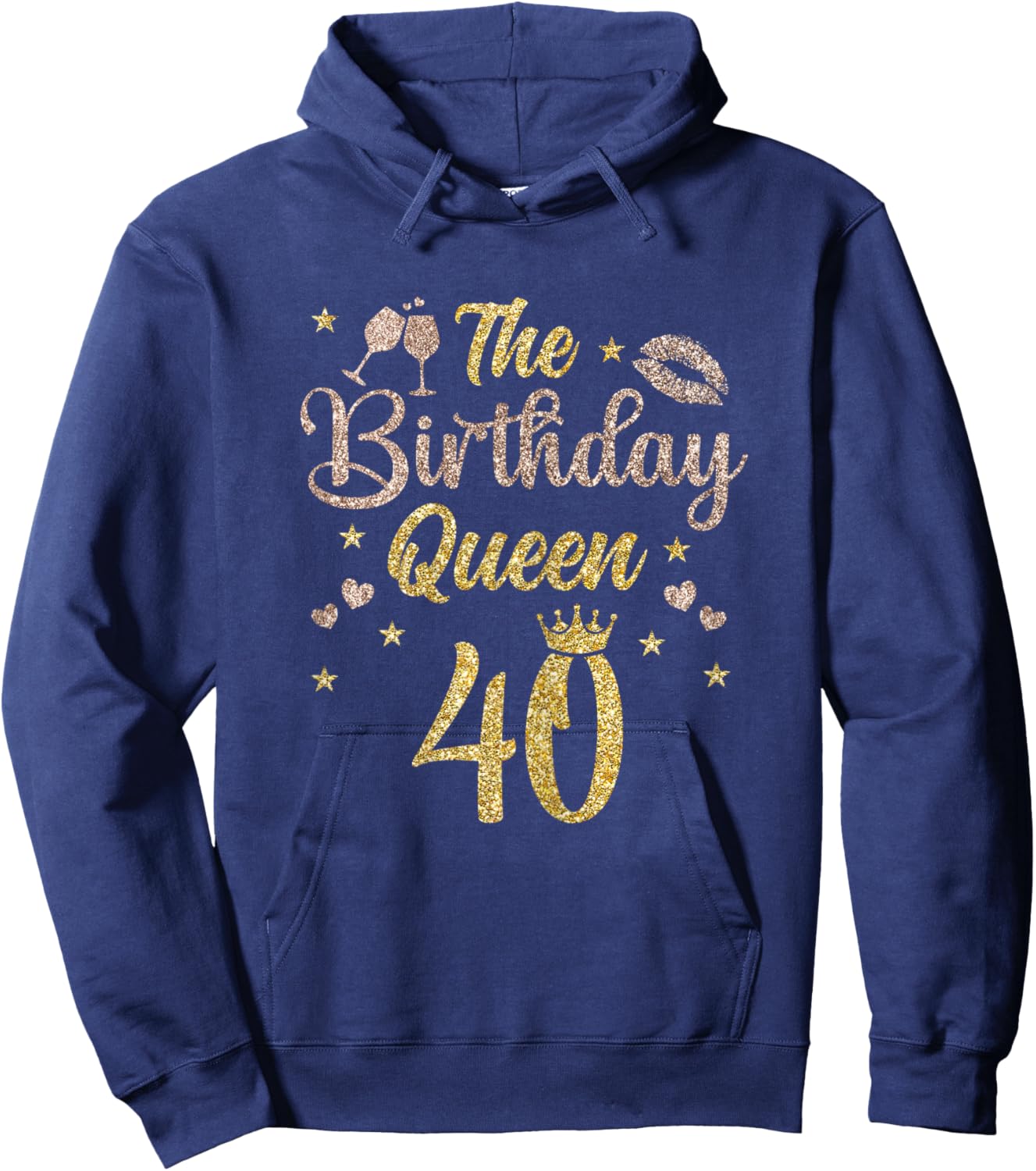 40 Years Bday Queen 40th Birthday Queen Forty Hoodie - Hoodie | Navy