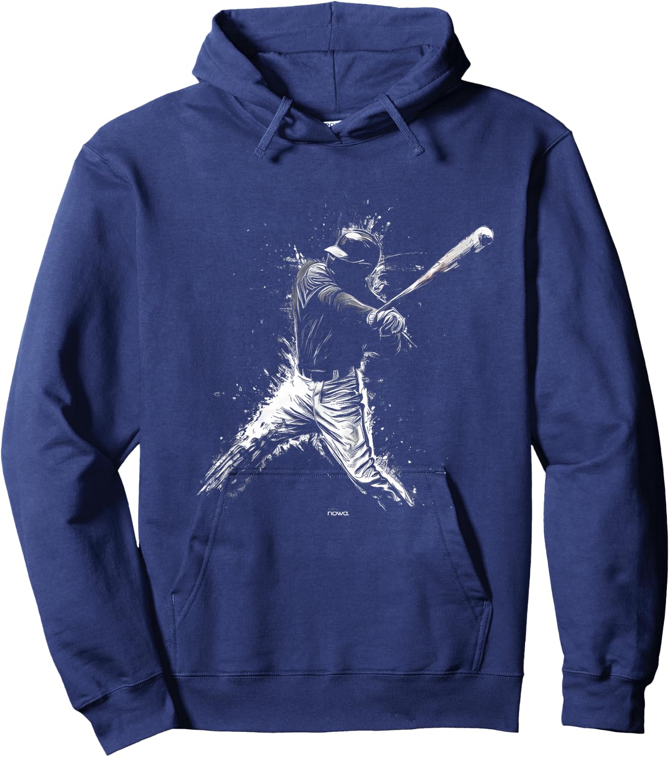 Baseball Left Handed Batter with Cap Hitting for Home Run Hoodie - Hoodie | Navy