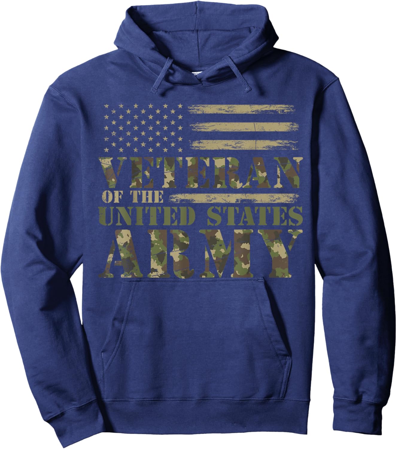 Proud Soldier United States Army USA Flag Camouflage Veteran Hoodie - Hoodie | Navy
