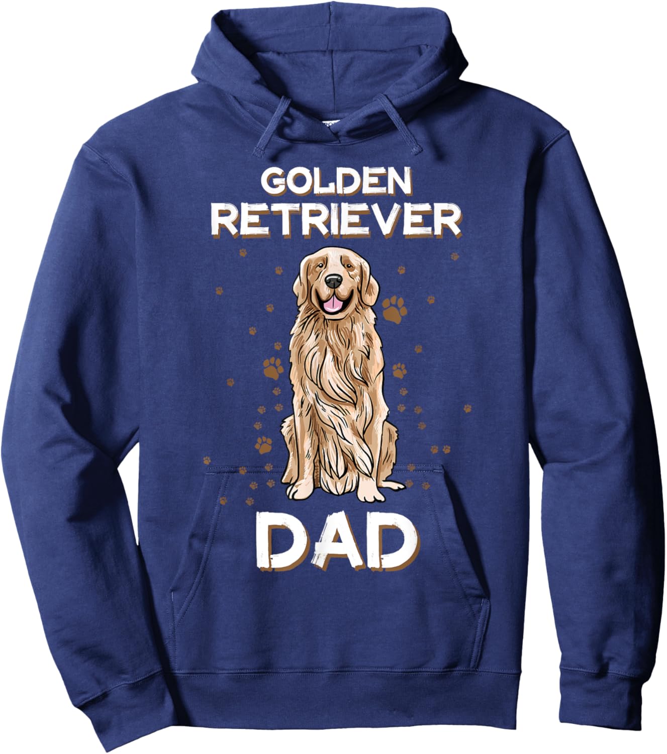 Golden Retriever Dad Dog Illustration Golden Retriever Owner Men Hoodie - Hoodie | Navy
