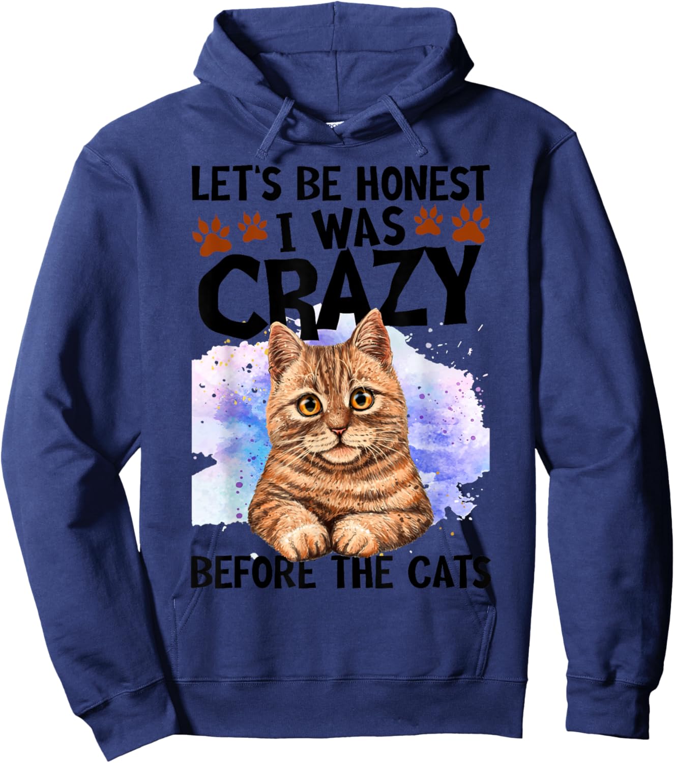 Let's Be Honest I Was Crazy Before The Cats Cat Lover Hoodie - Hoodie | Navy