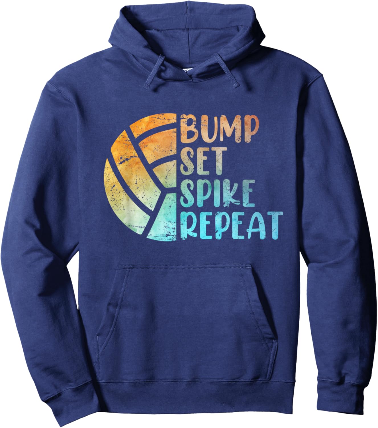 Volleyballer Bump Set Spike Repeat Volleyball Hoodie - Hoodie | Navy