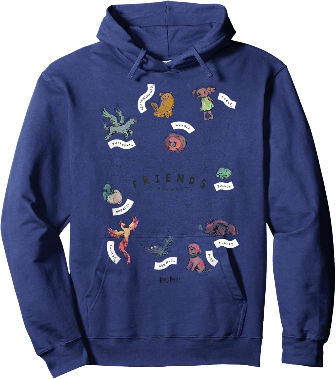 Harry Potter Deathly Hallows 2 Hogwarts Friend Group Hoodie - Hoodie | Navy