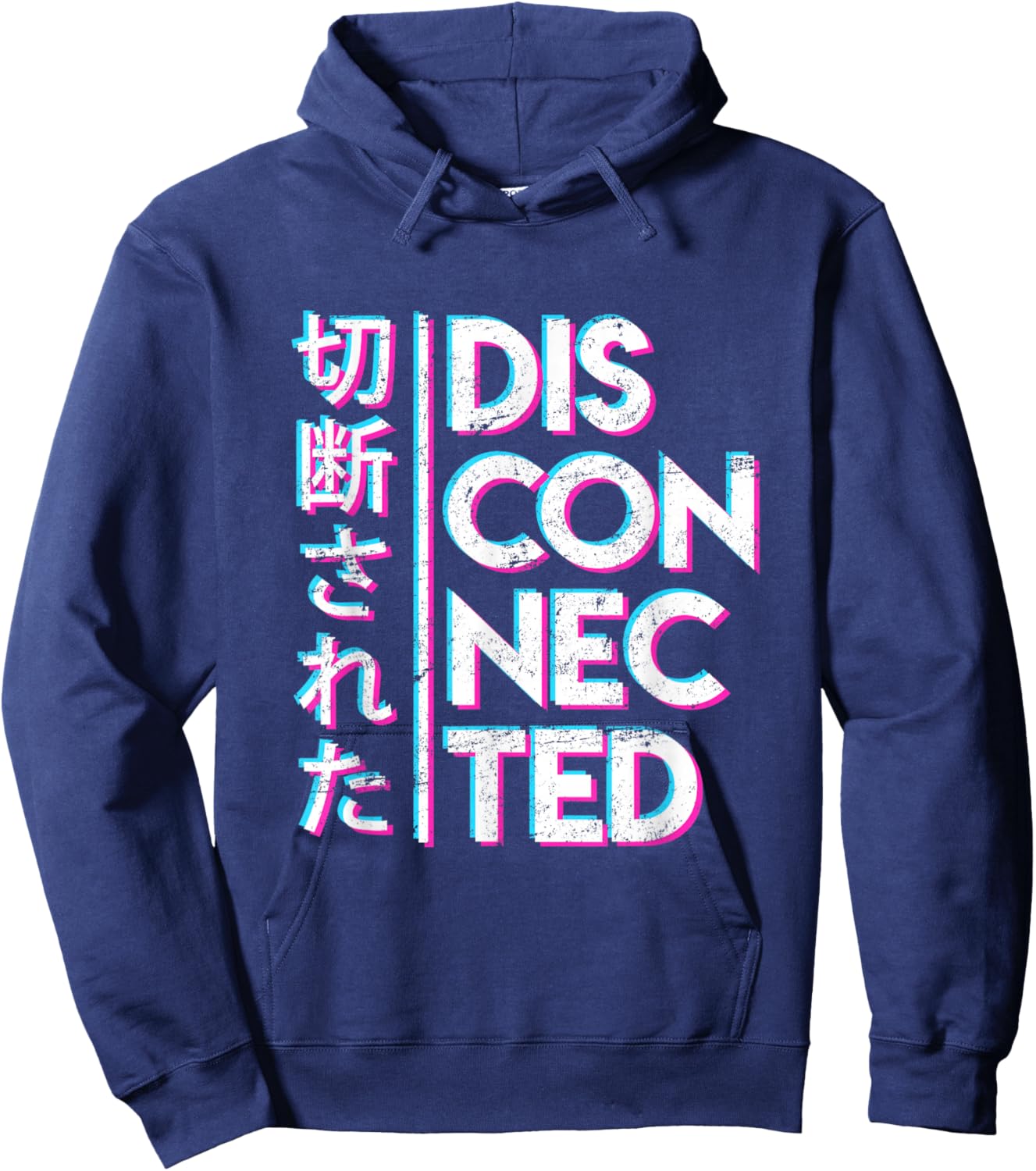 Vaporwave Disconnected Aesthetic Japan Hoodie - Hoodie | Navy
