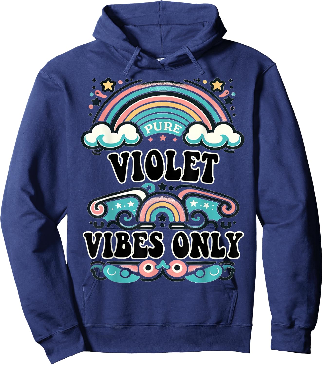 VIOLET Vibes Only Cute Retro Girls VIOLET Name Hoodie - Hoodie | Navy