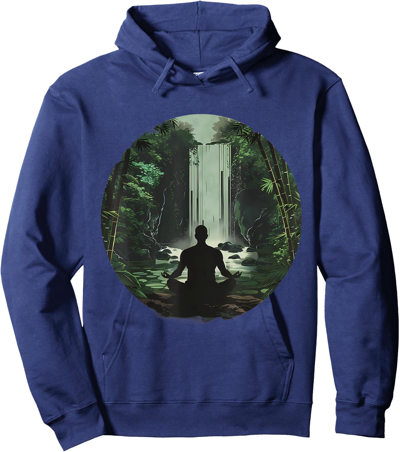 Meditation Zen Buddha Waterfall Buddhist Hindu Yoga Nature Hoodie - Hoodie | Navy