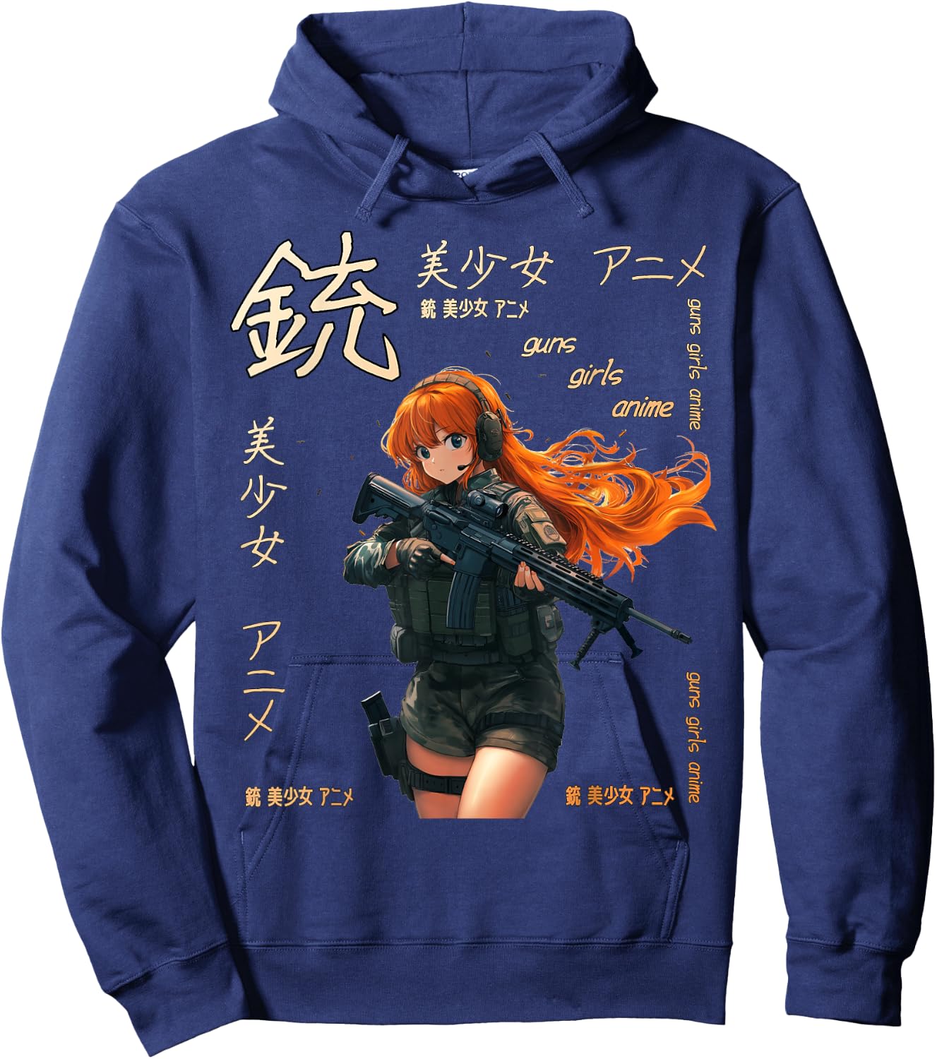 Anime Waifu Graphic Hoodie - Hoodie | Navy
