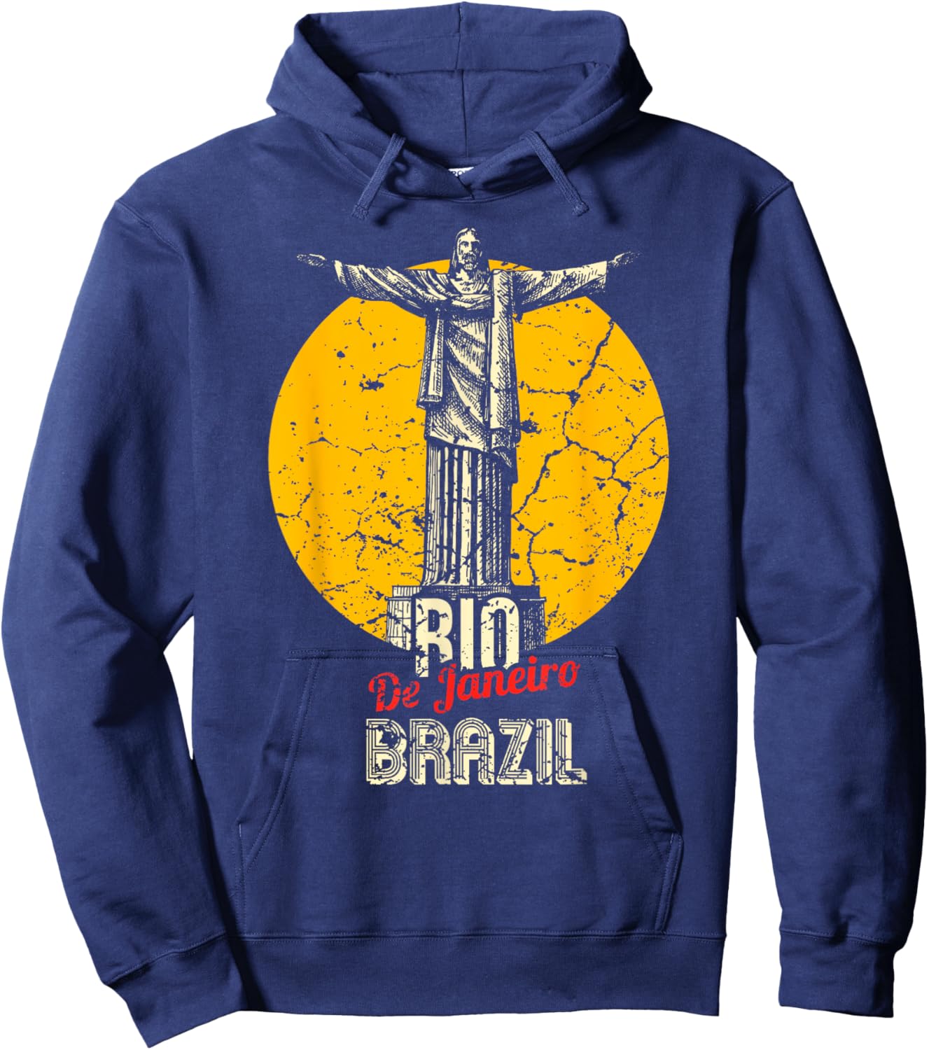 Rio de Janeiro Brazil Brazilian Christ the Redeemer Statue Hoodie - Hoodie | Navy