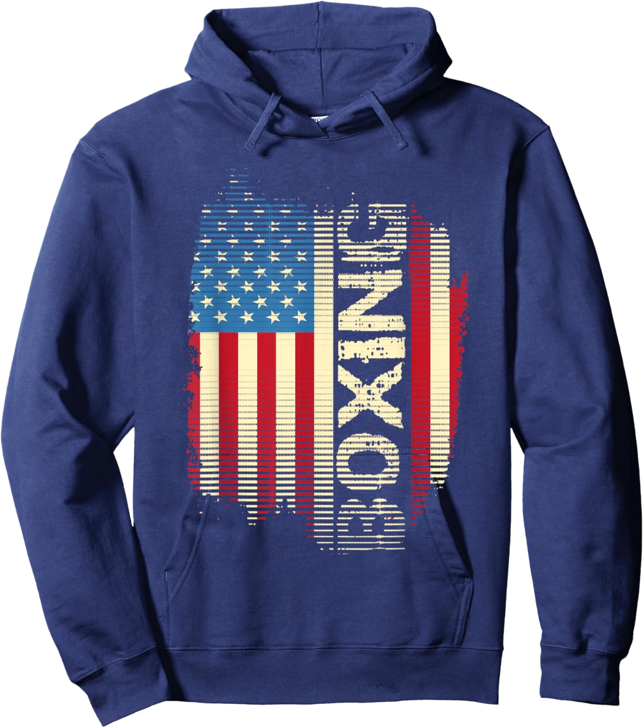 Patriotic USA Flag Boxing Kickboxing Kickboxer Gym Boxer Hoodie - Hoodie | Navy