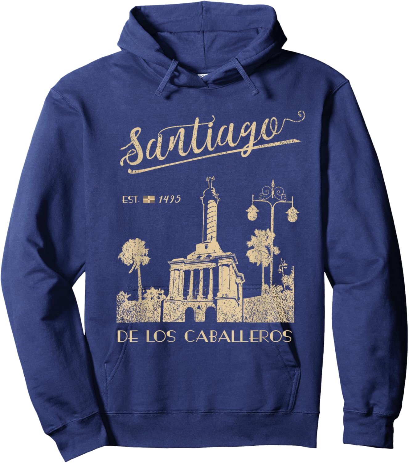 SANTIAGO De Los Caballeros Dominican Republic Vintage Hoodie - Hoodie | Navy