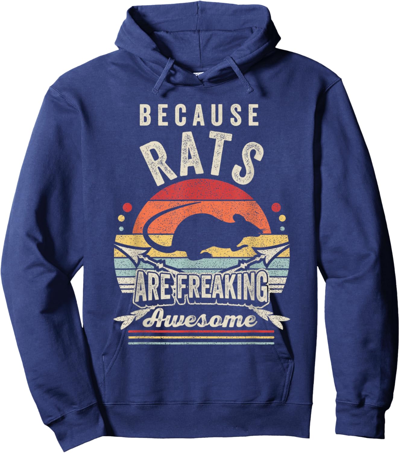 Retro Because Rats Are Freaking Awesome Funny Rat Hoodie - Hoodie | Navy