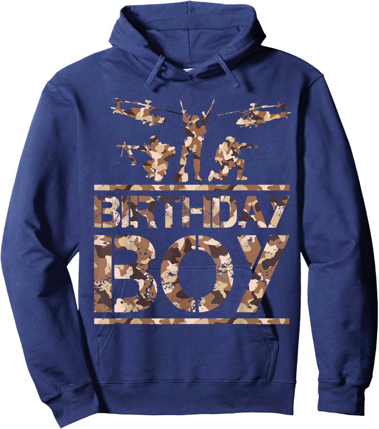 Birthday Boy Army Birthday Party Decoration Military Camo Hoodie - Hoodie | Navy