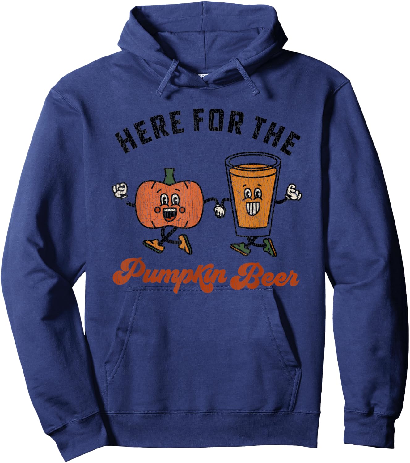 Vintage Here For The Pumpkin Beer Festival Pumpkin Beer Hoodie - Hoodie | Navy