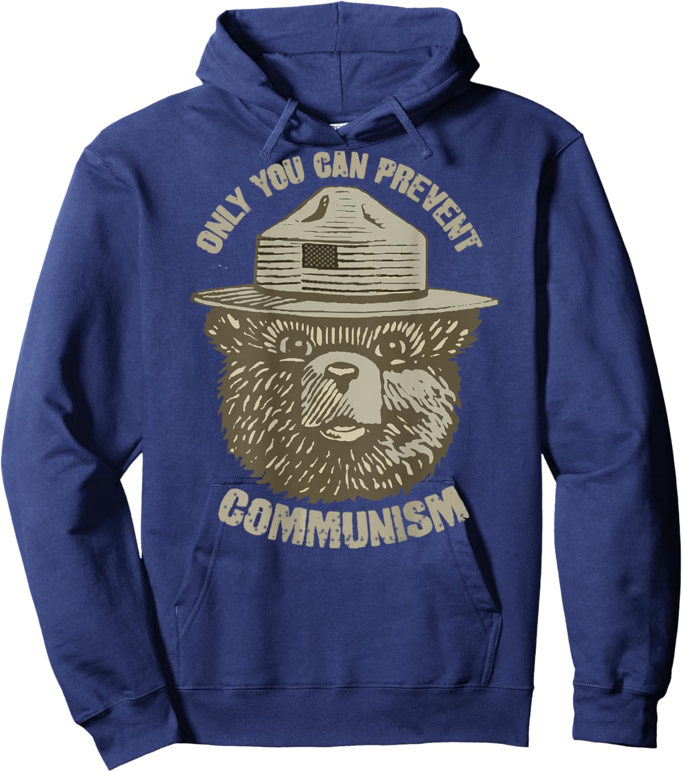 Only You Can Prevent Communism Camping Bear Hoodie - Hoodie | Navy