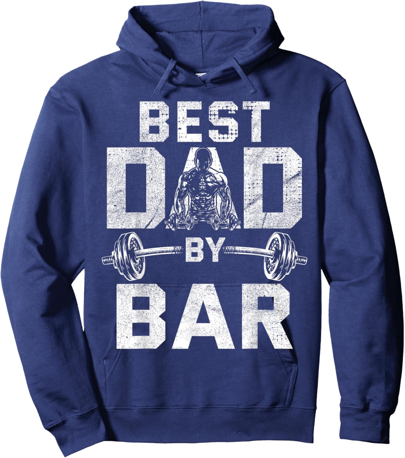 Best Dad By Bar for Gym Workout Dads for Fathers Day Hoodie - Hoodie | Navy