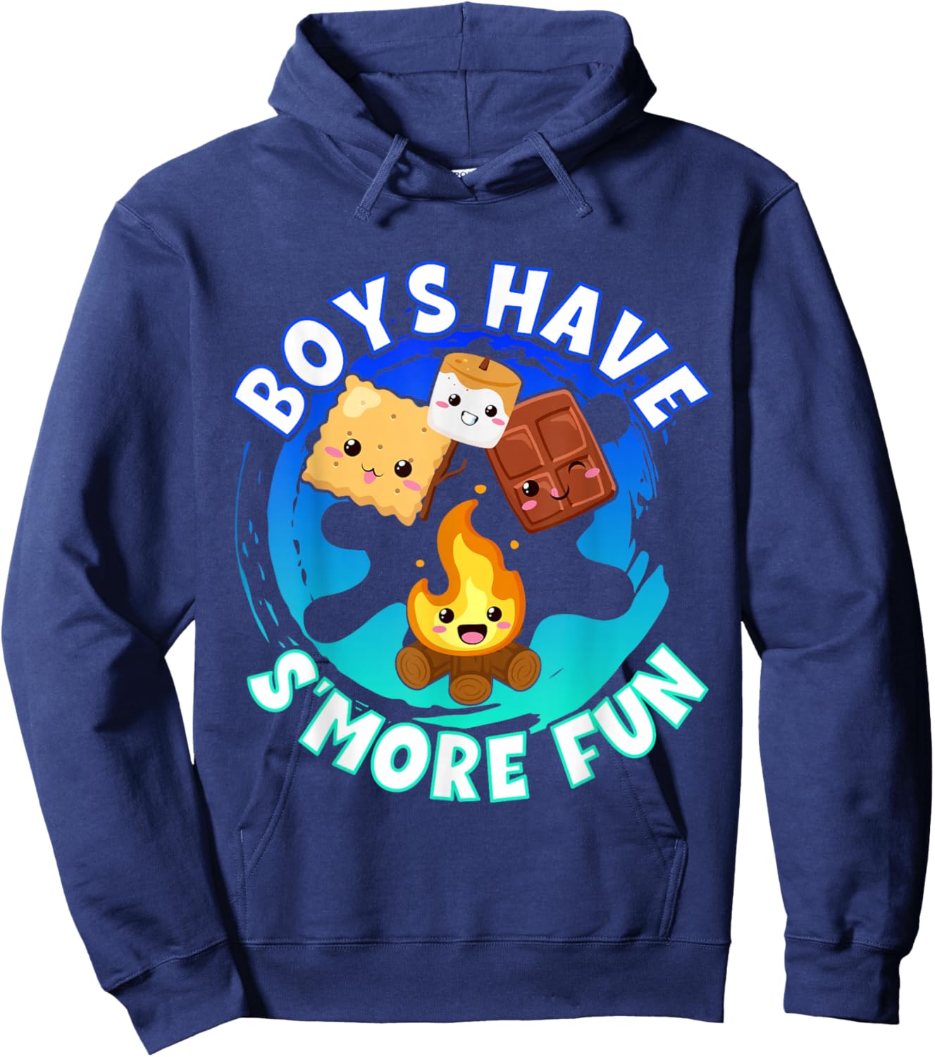 Boys Have S'more Fun Weekend Clamping Boys Hoodie - Hoodie | Navy