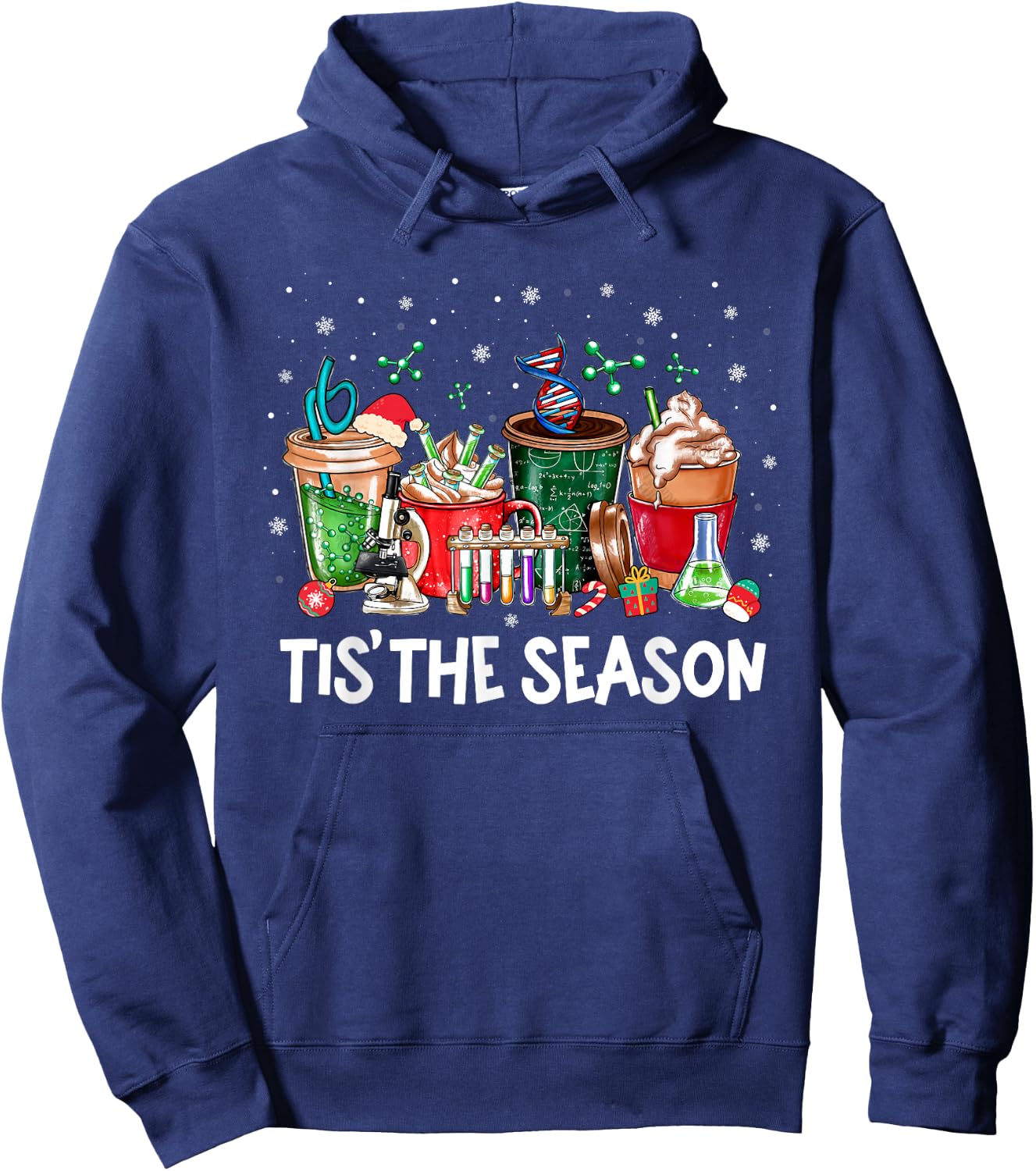 Lab Tech Laboratory Technician Christmas Xmas Tis The Season Hoodie - Hoodie | Navy
