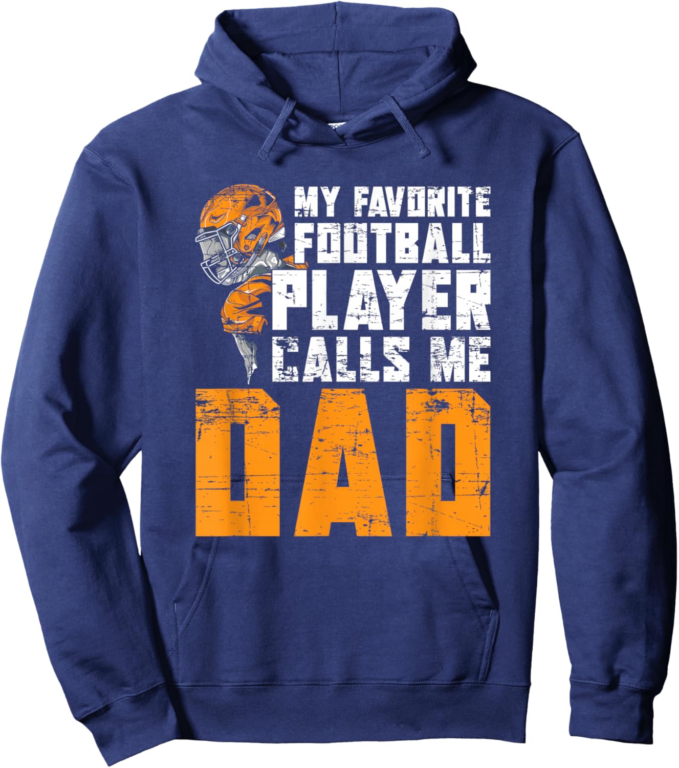 Fathers Day Football Player Dad American Sport Football Hoodie - Hoodie | Navy