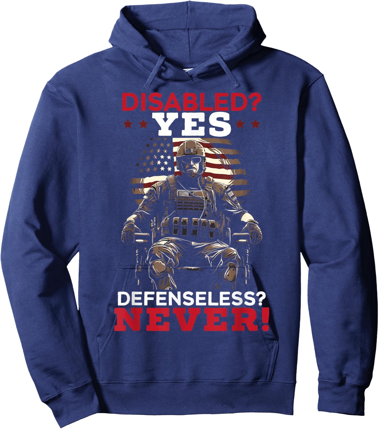 Disabled Veteran Armed Forces Military Soldier Army USA Hoodie - Hoodie | Navy