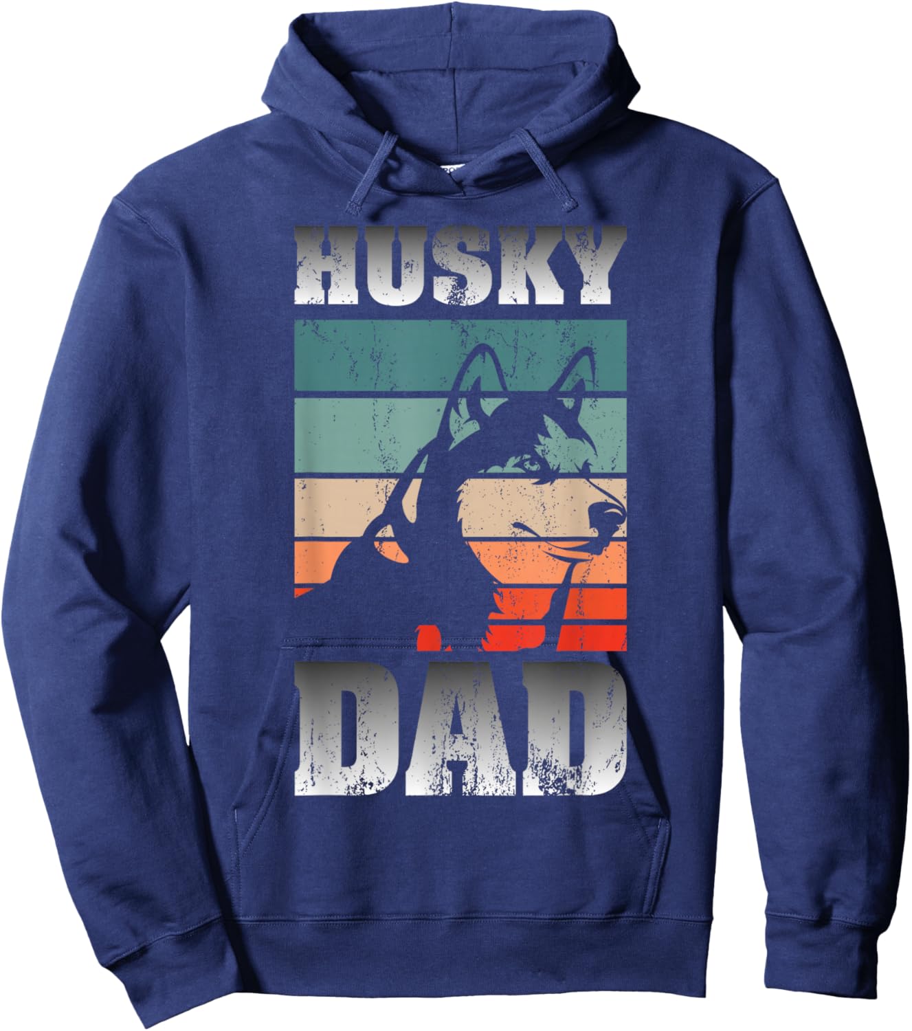 Husky Papa Siberian Dog Pet Father's Day Husky Hoodie - Hoodie | Navy