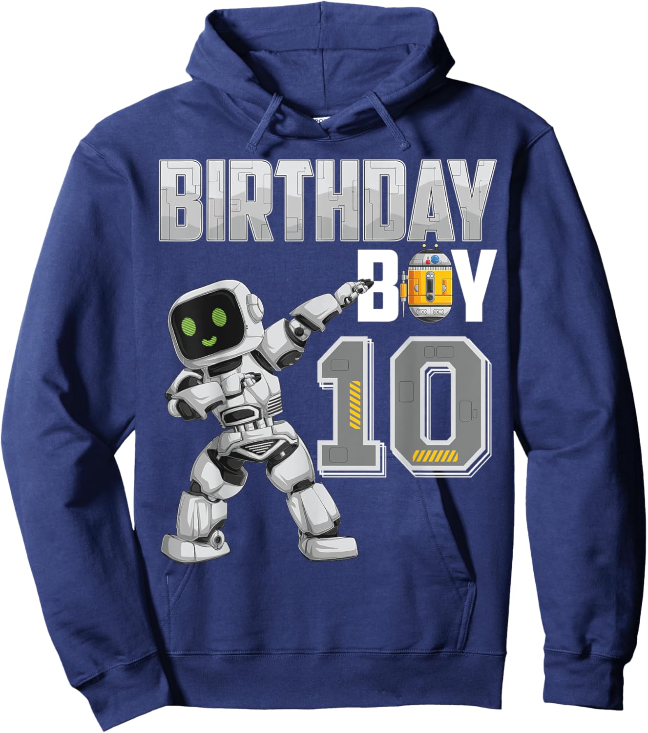 10 Year Old dabbing Robot 10th Birthday Science Robotics Hoodie - Hoodie | Navy