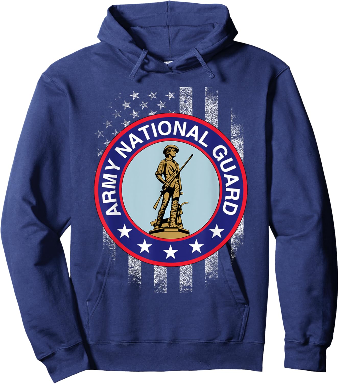 Proud Army National Guard USA Heart Flag Shirt US Veteran Hoodie - Hoodie | Navy