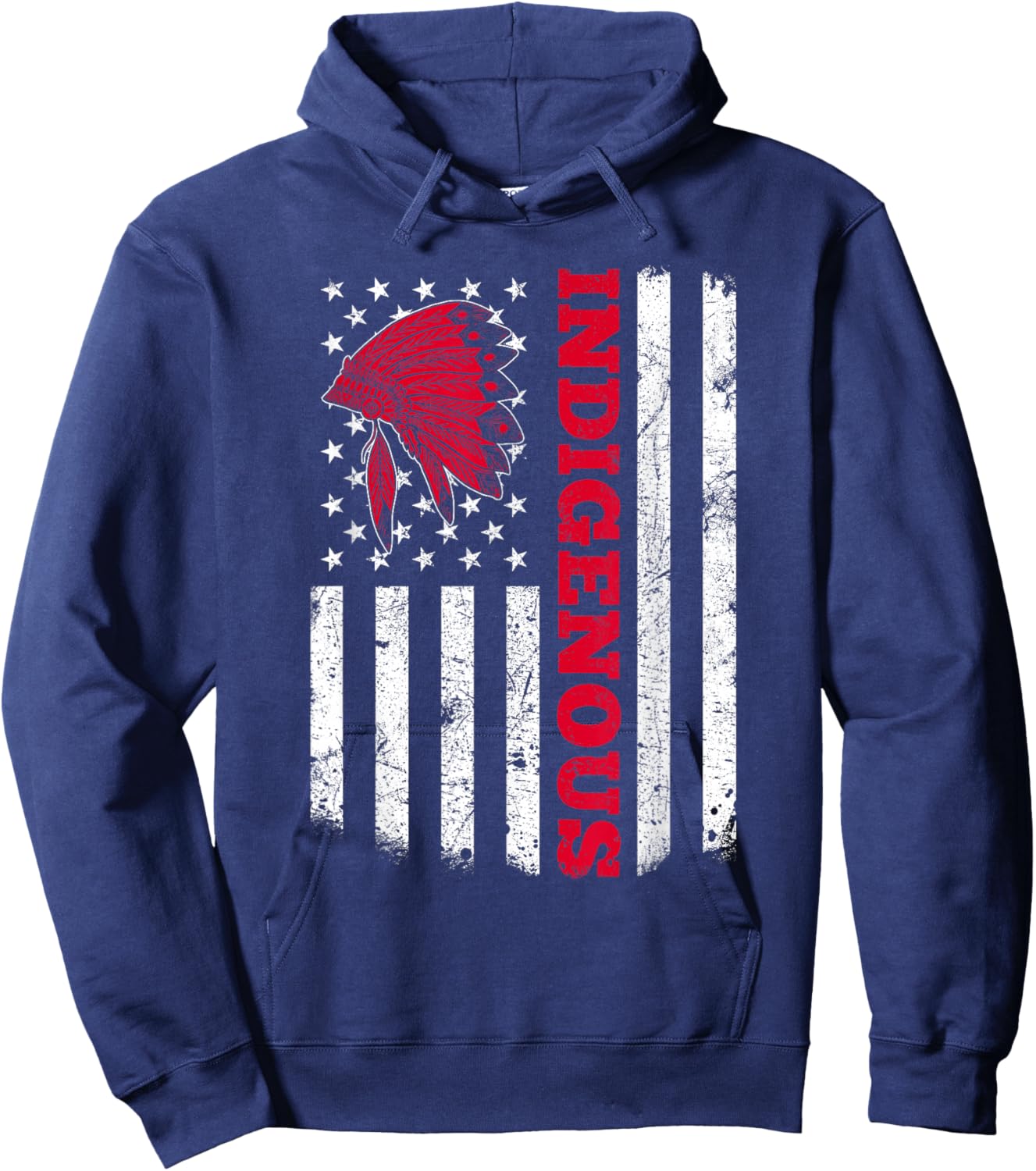 Indigenous American Flag for Native Americans Hoodie - Hoodie | Navy