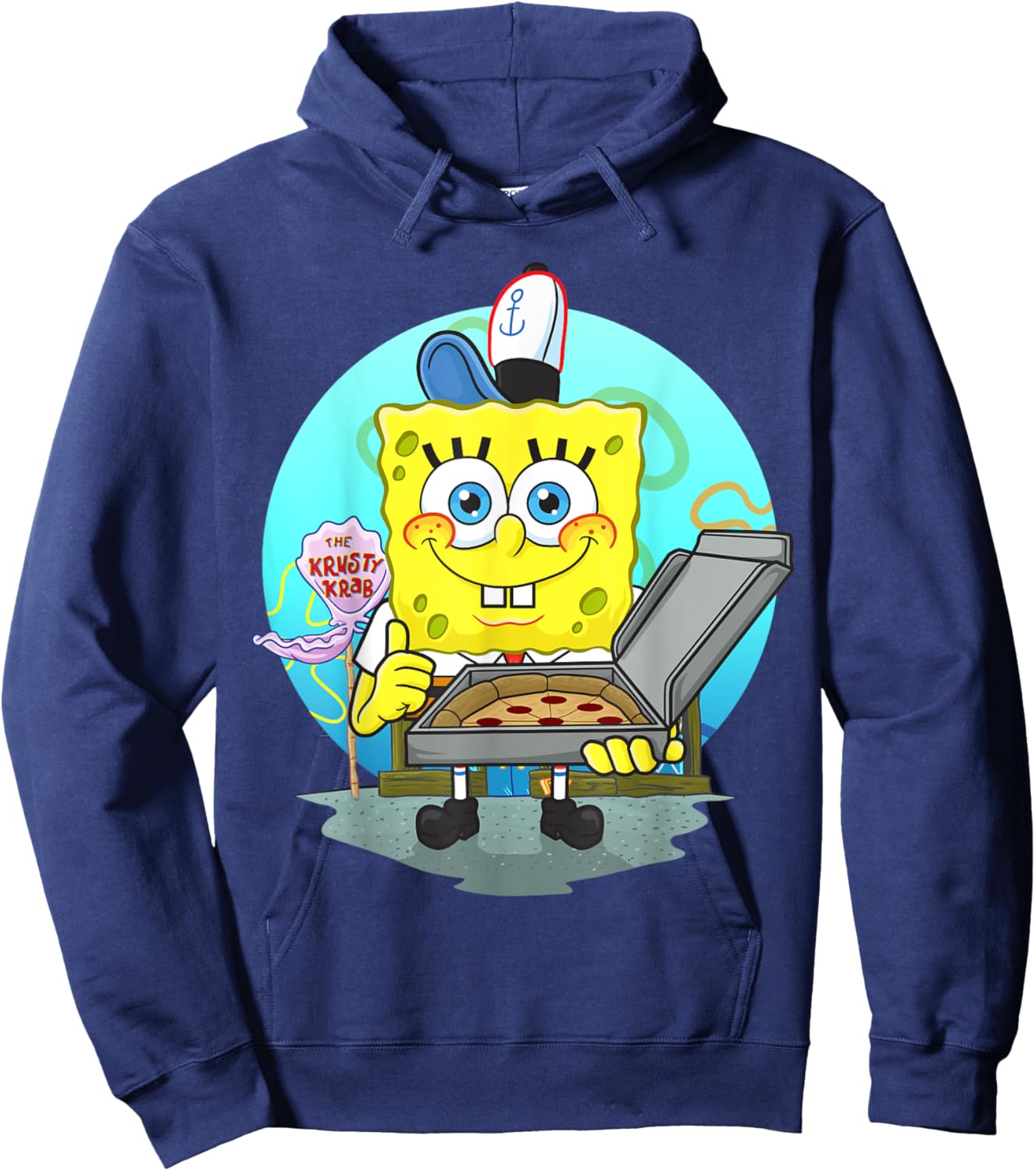 Mademark x SpongeBob SquarePants - The Krusty Krab Pizza Delivery Hoodie - Hoodie | Navy