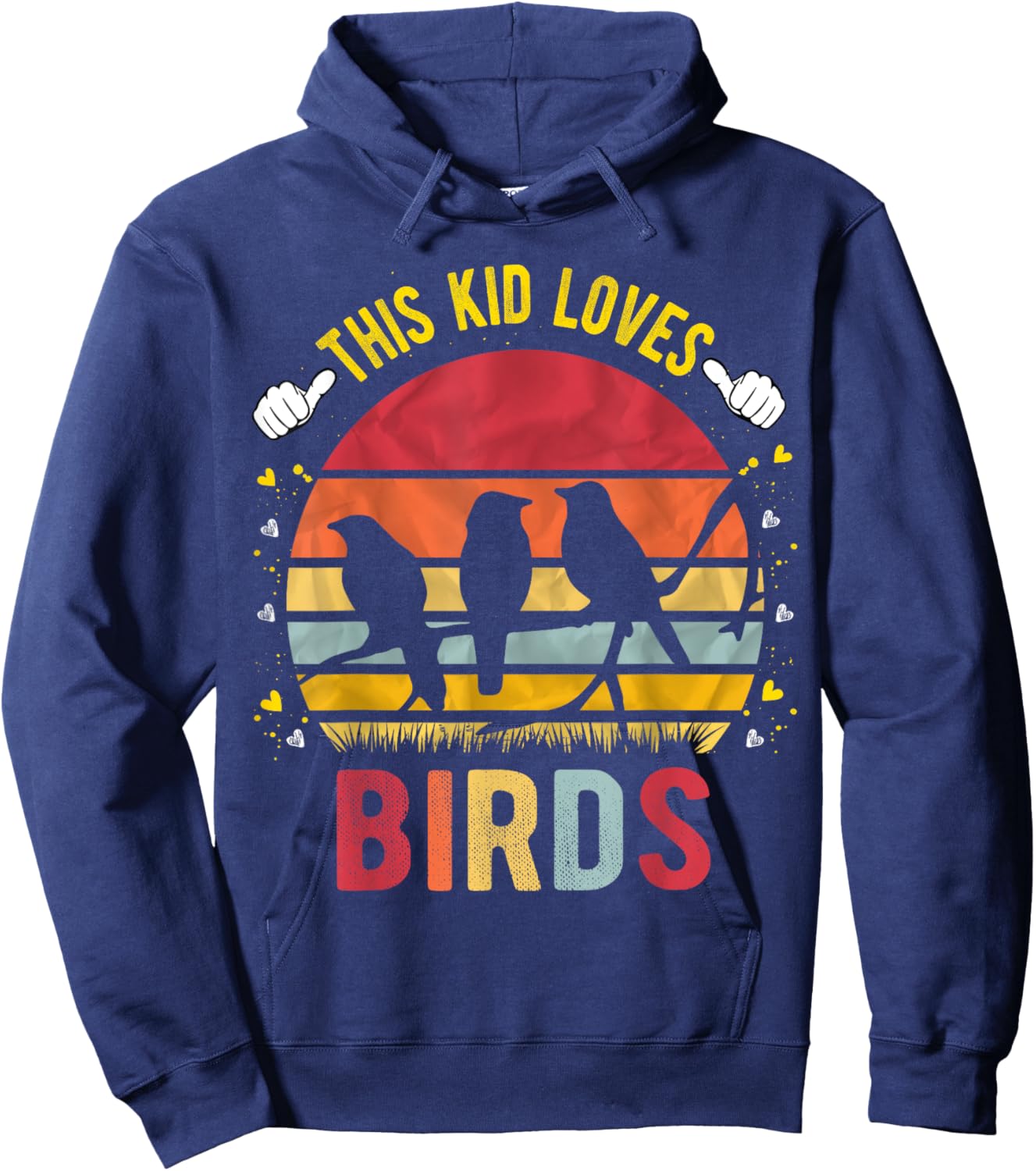 This Kid Loves Birds Boys and Girls Bird Gift Hoodie - Hoodie | Navy