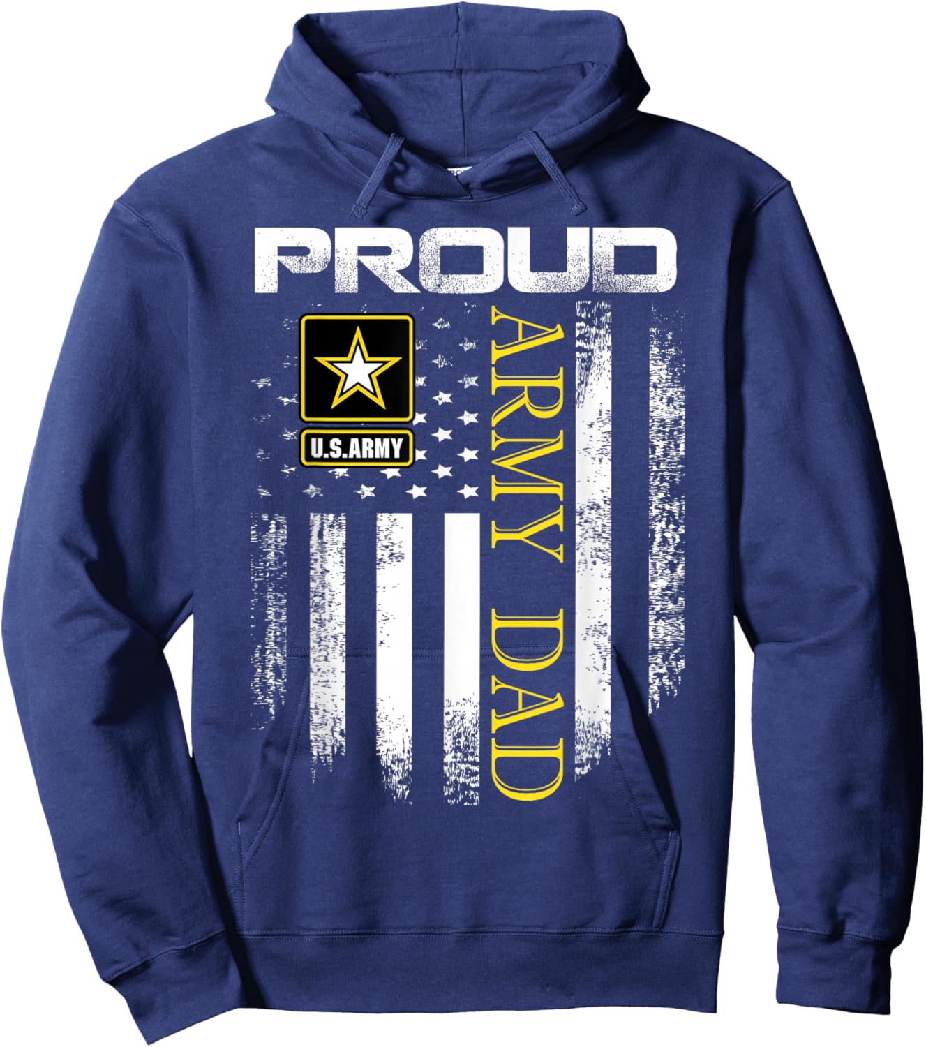 Vintage Proud Army Dad with American Flag Gift Hoodie - Hoodie | Navy