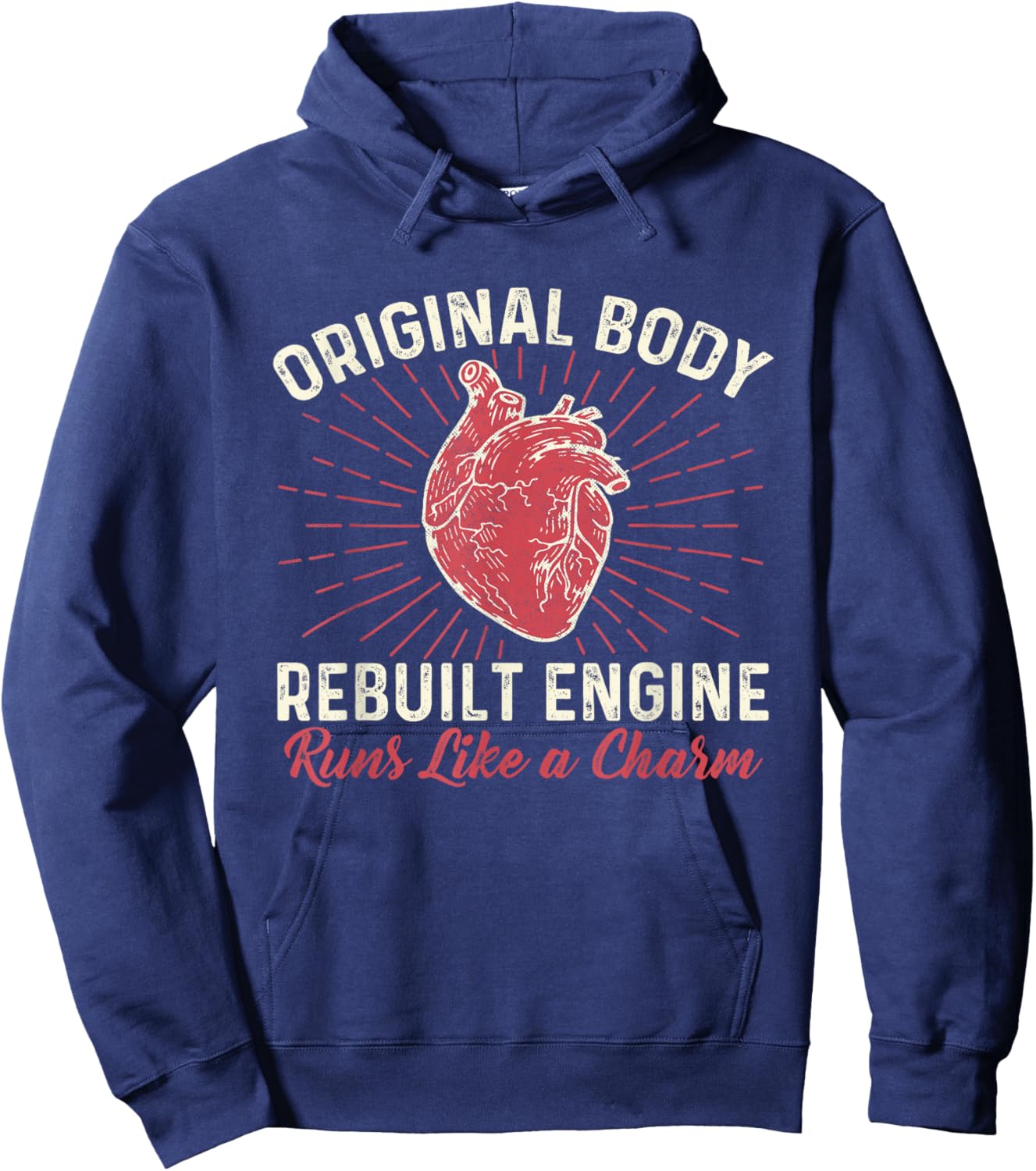 Original Body Rebuilt Engine Heart Attack Survivor Recovery Small Hoodie - Hoodie | Navy