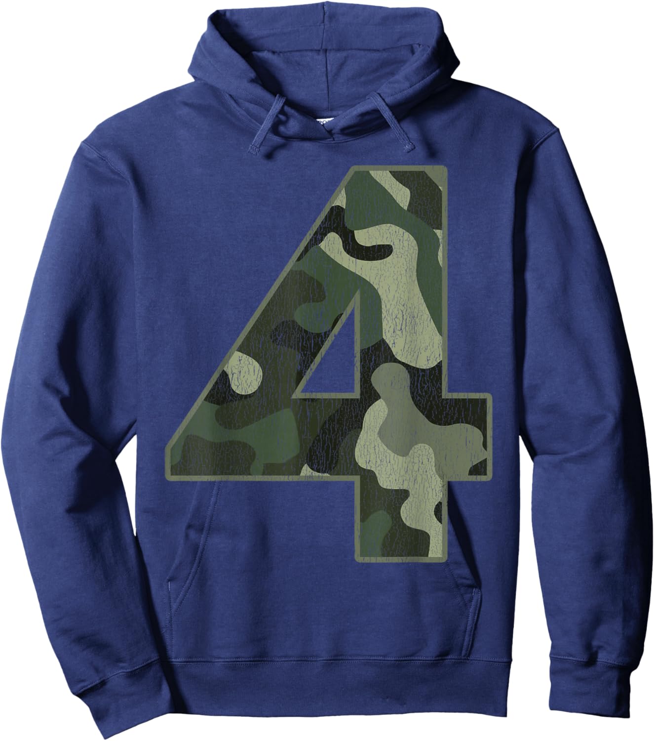 4th Birthday Army Birthday Party 4 Years Old Camo Number 4 Hoodie - Hoodie | Navy