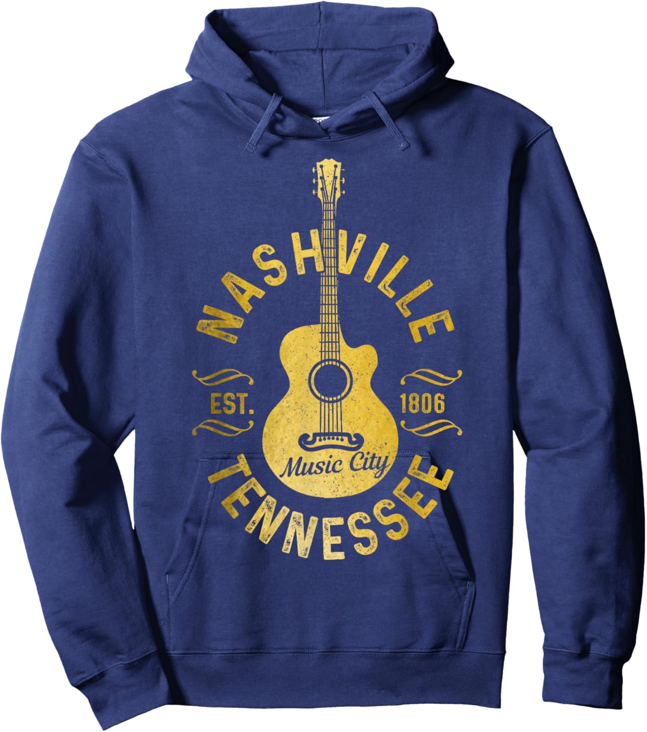 Nashville Tennessee Country Music City Guitar Vintage Nash Hoodie - Hoodie | Navy