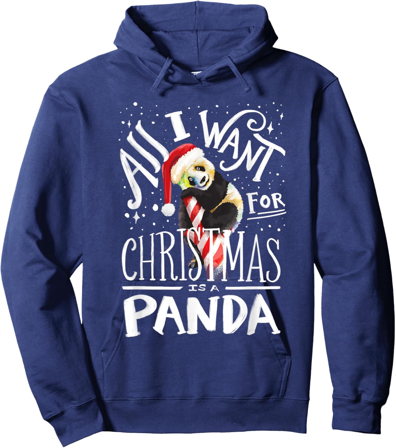 Panda Christmas Santa Hat Xmas Panda Lover Hoodie - Hoodie | Navy