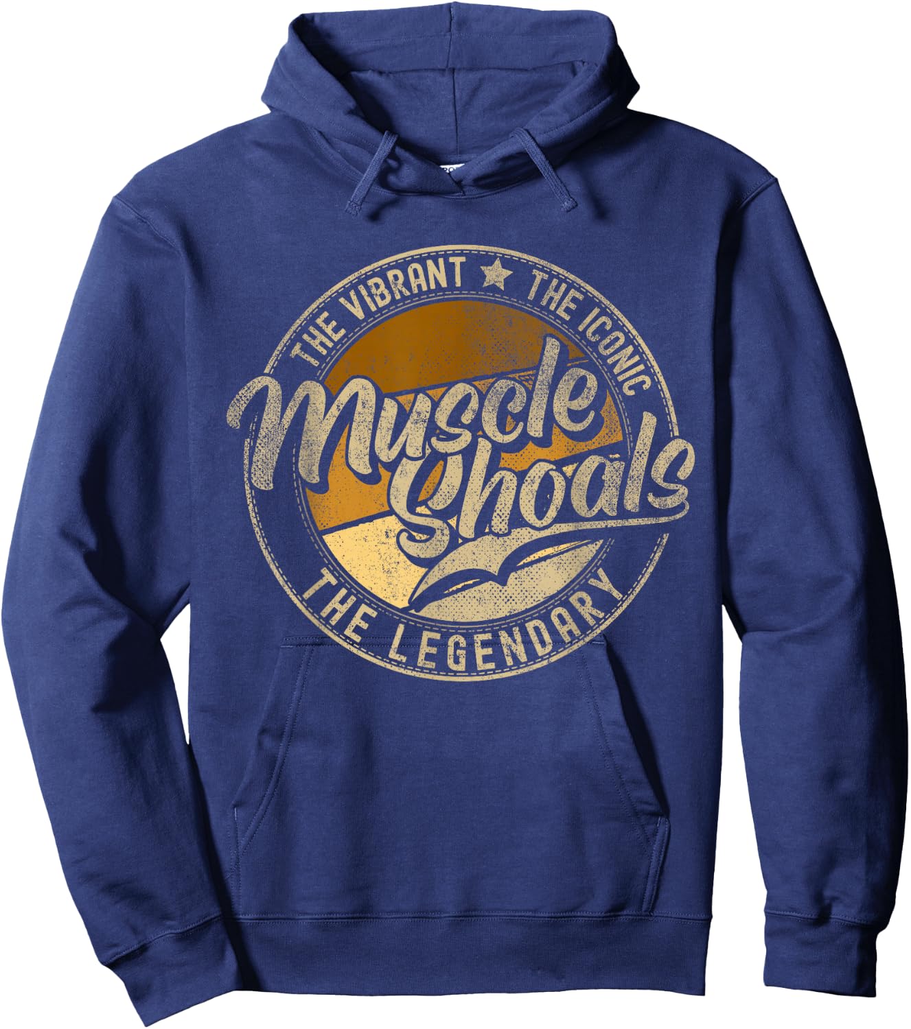 Muscle Shoals AL | Alabama | Vintage Distressed Hoodie - Hoodie | Navy
