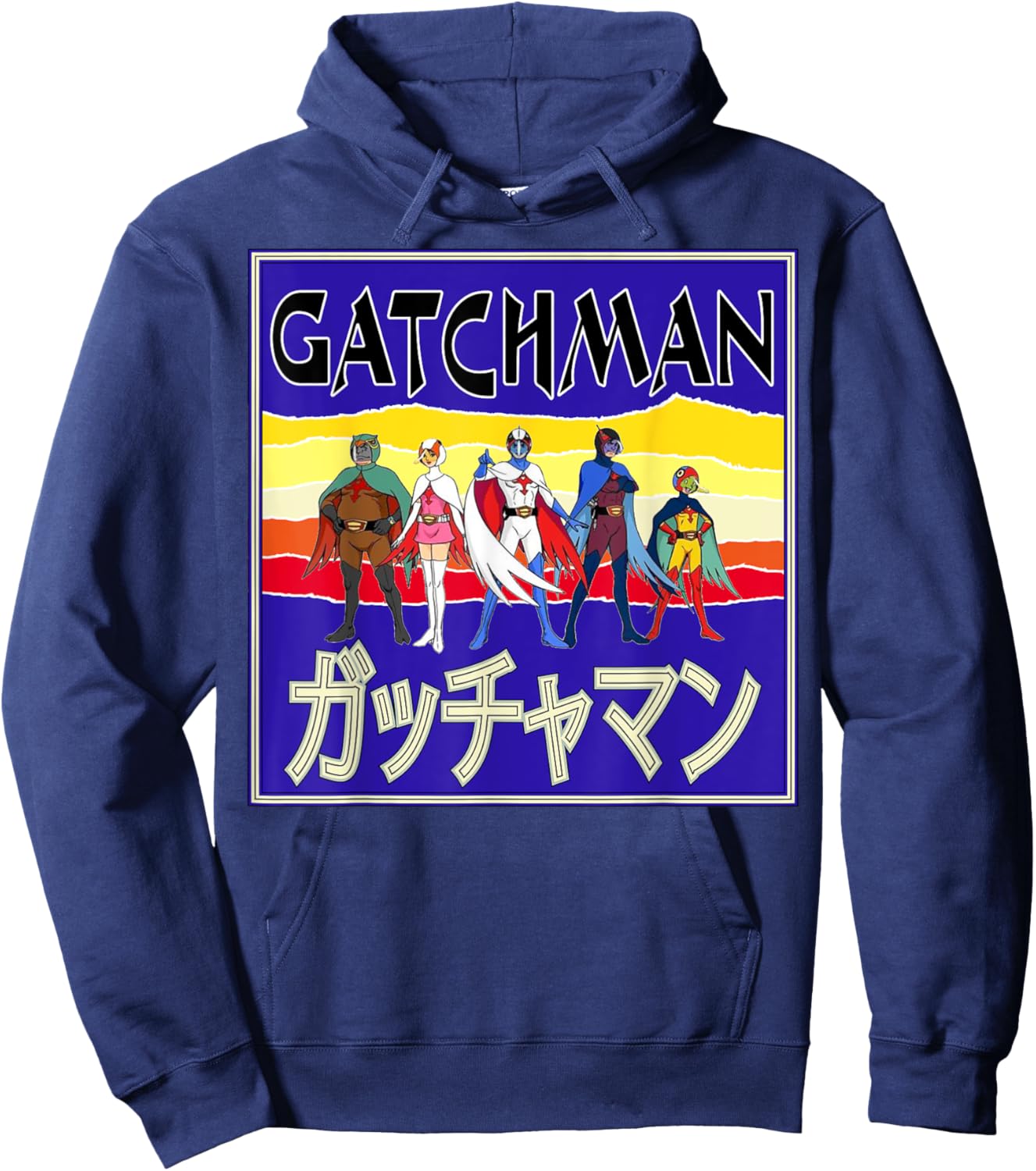 Battle of the Planets Gatchaman G Force Retro Cover Hoodie - Hoodie | Navy