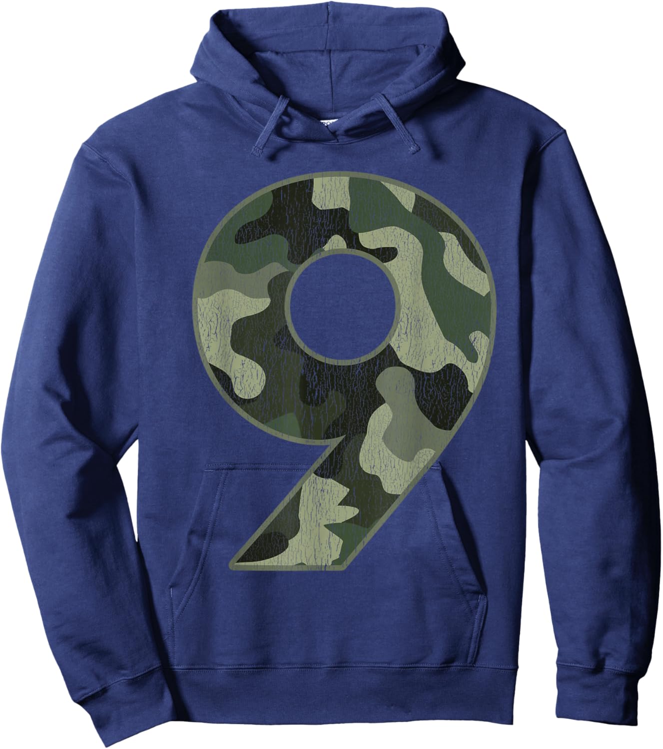 9th Birthday Army Birthday Party 9 Years Old Camo Number 9 Hoodie - Hoodie | Navy