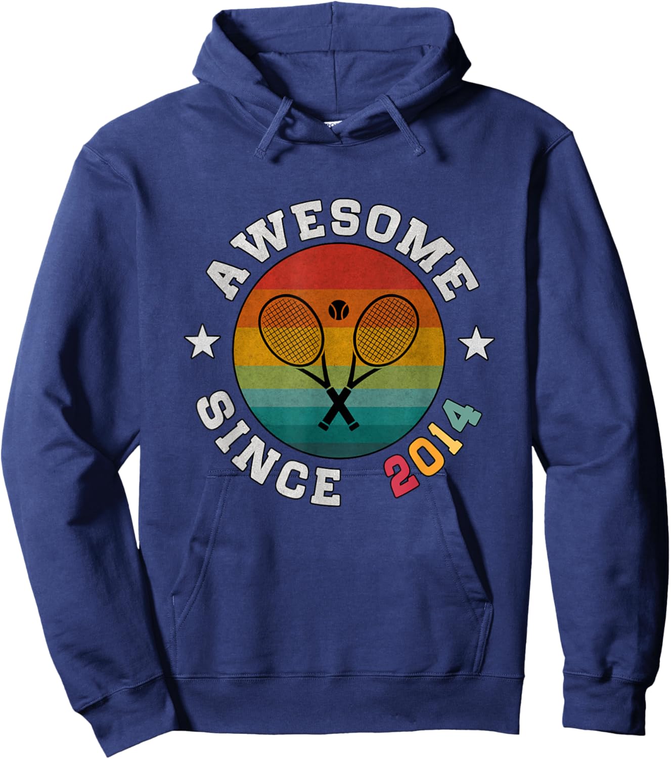 Birthday Tennis Player Gift 11 years Old Awesome Since 2014 Hoodie - Hoodie | Navy