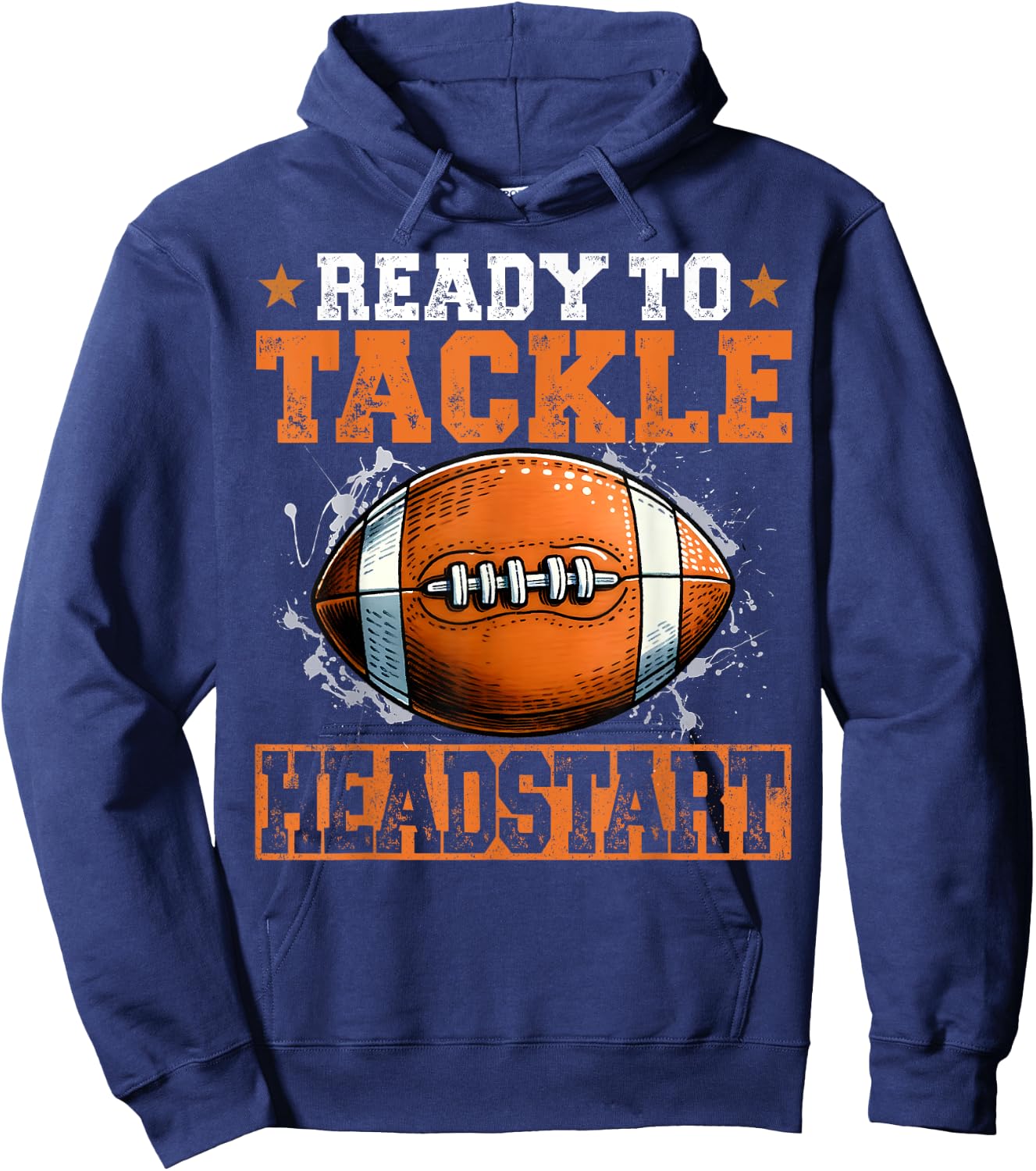 Ready To Tackle Headstart Retro Football Love 1st Day School Hoodie - Hoodie | Navy