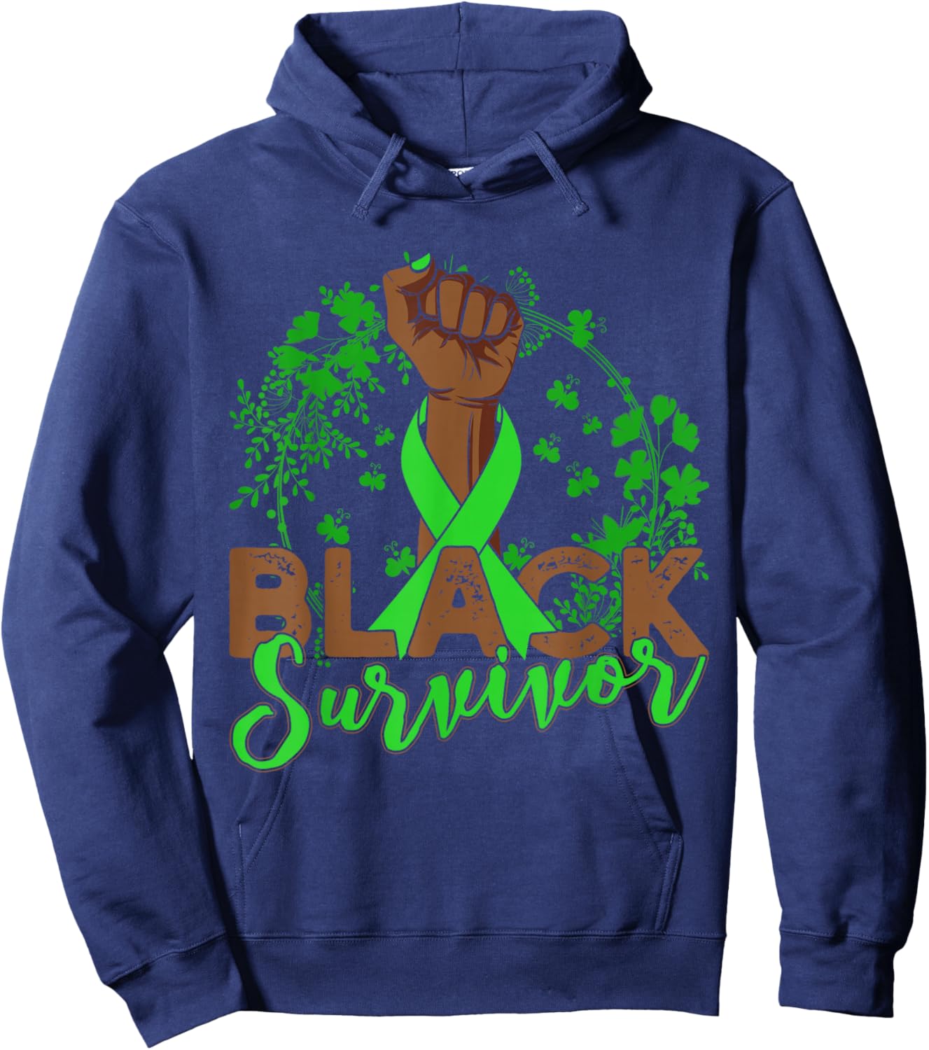 Non Hodgkin Lymphoma Awareness Black Survivor Hoodie - Hoodie | Navy