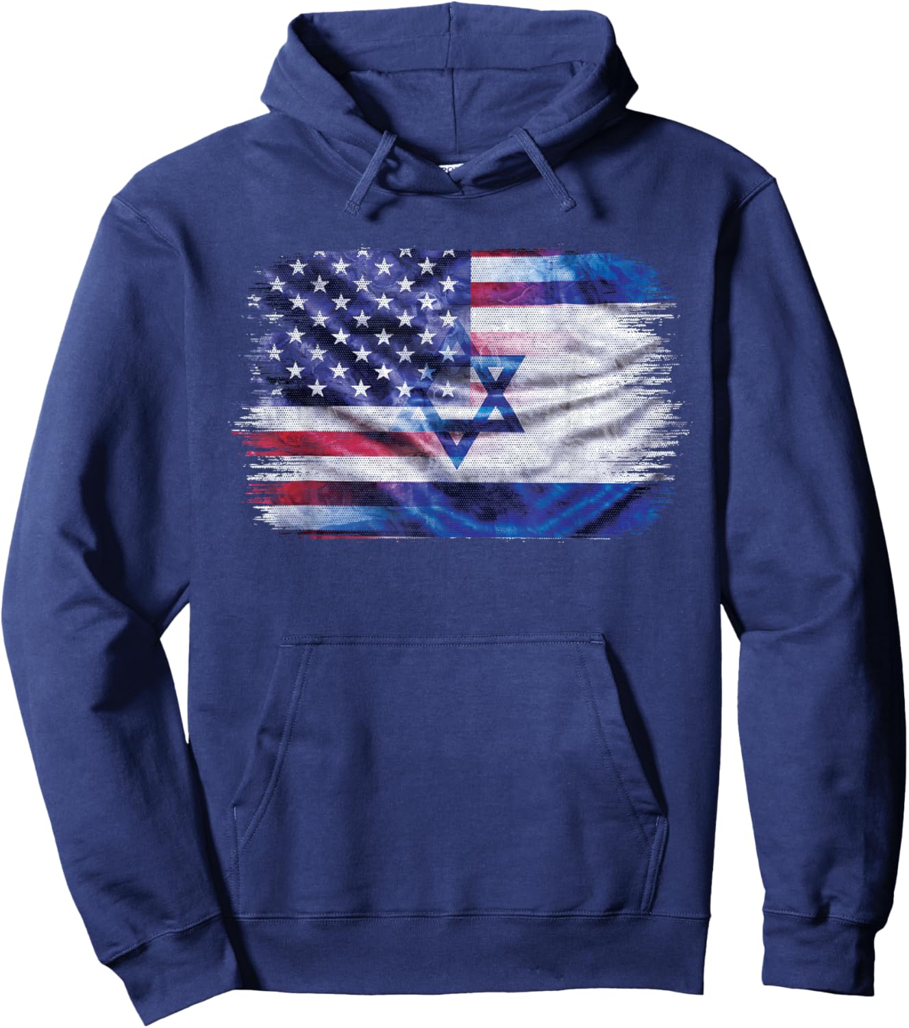 Israeli American Flag Pride Israel USA Hoodie - Hoodie | Navy