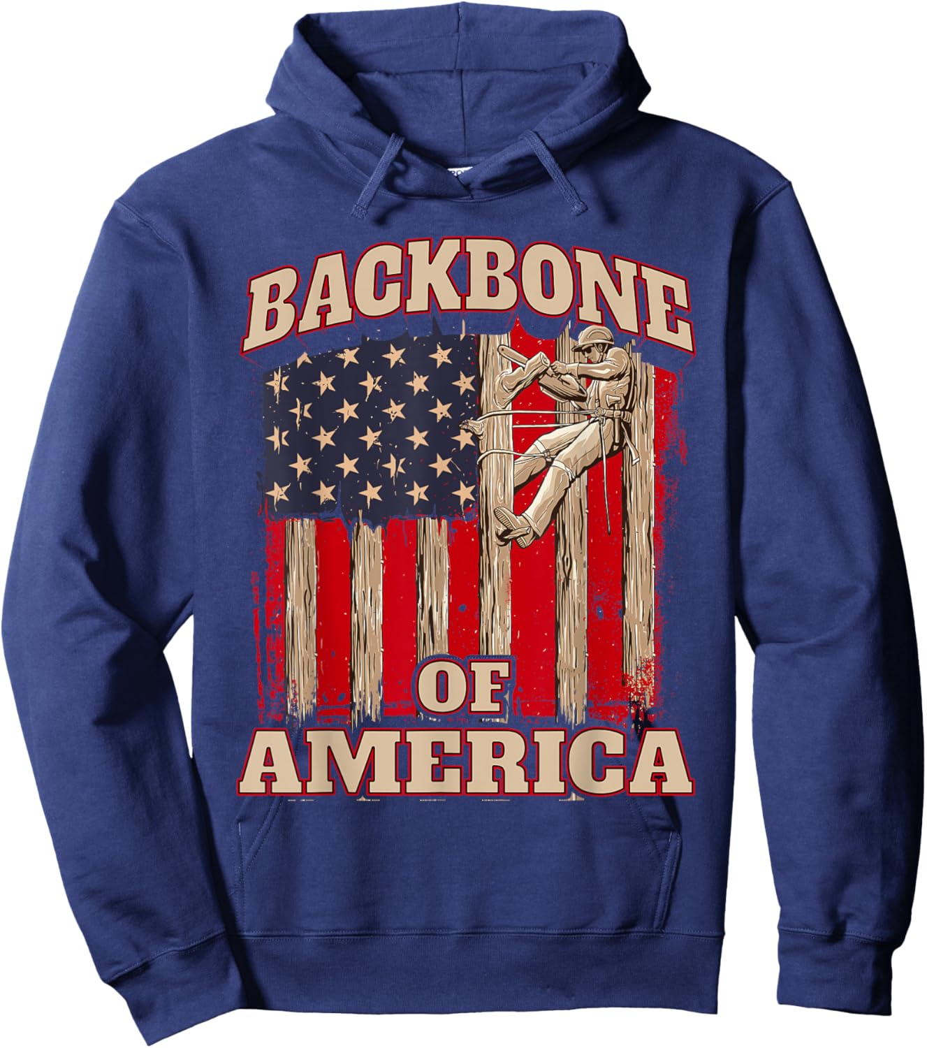 Backbone of America Arborist Tree Surgeon Lumberjack Logger Hoodie - Hoodie | Navy