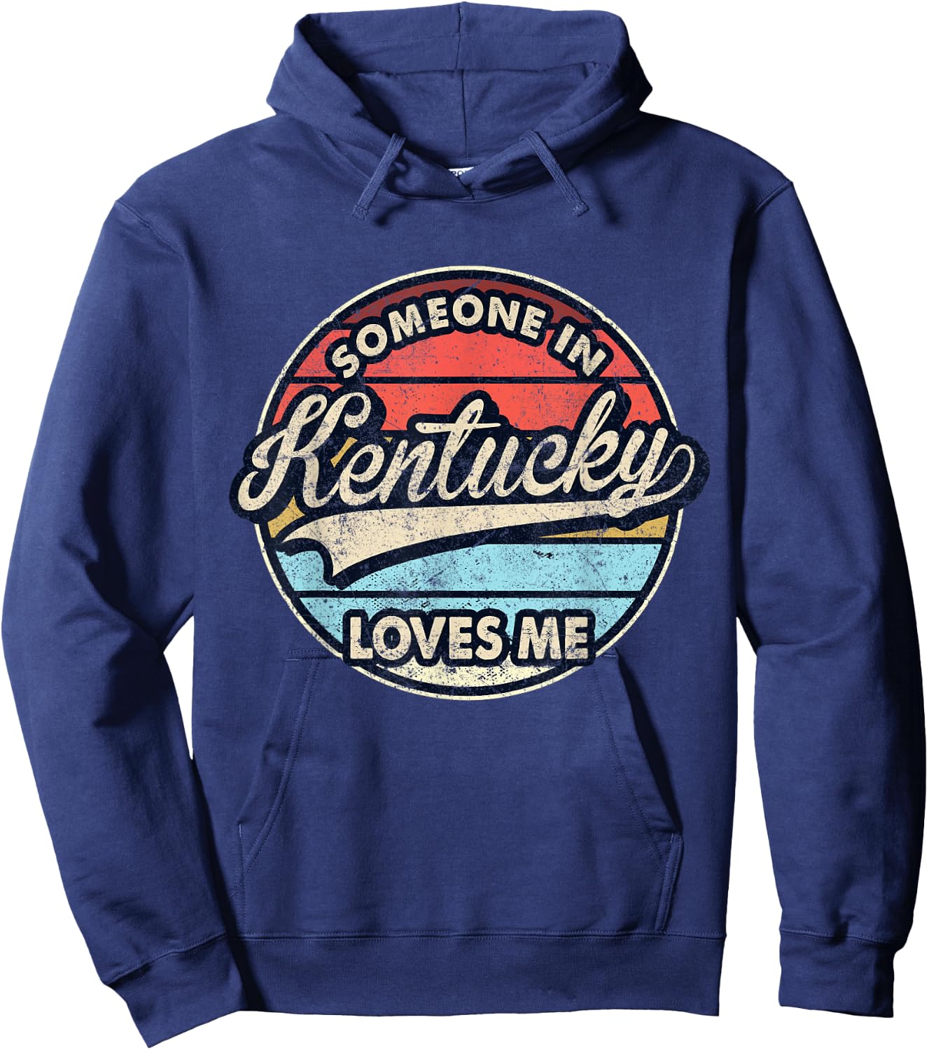 Someone in Kentucky Loves Me US State Cool Retro Hoodie - Hoodie | Navy