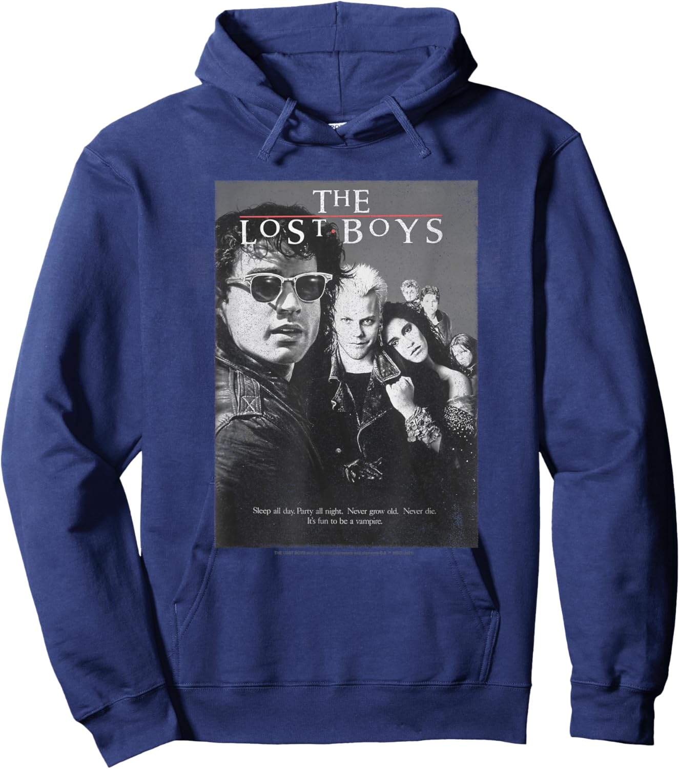 Lost Boys Group Shot Black & White Movie Poster Hoodie - Hoodie | Navy