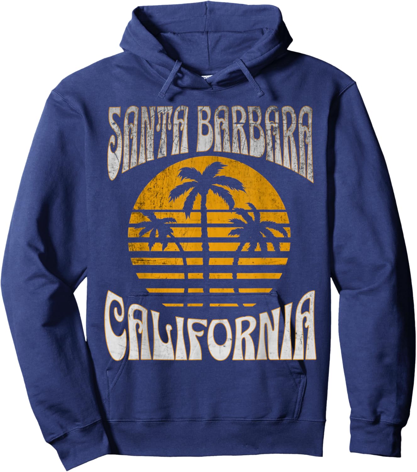 Santa Barbara California Beach Summer Vacation Vintage Women Kids Hoodie - Hoodie | Navy