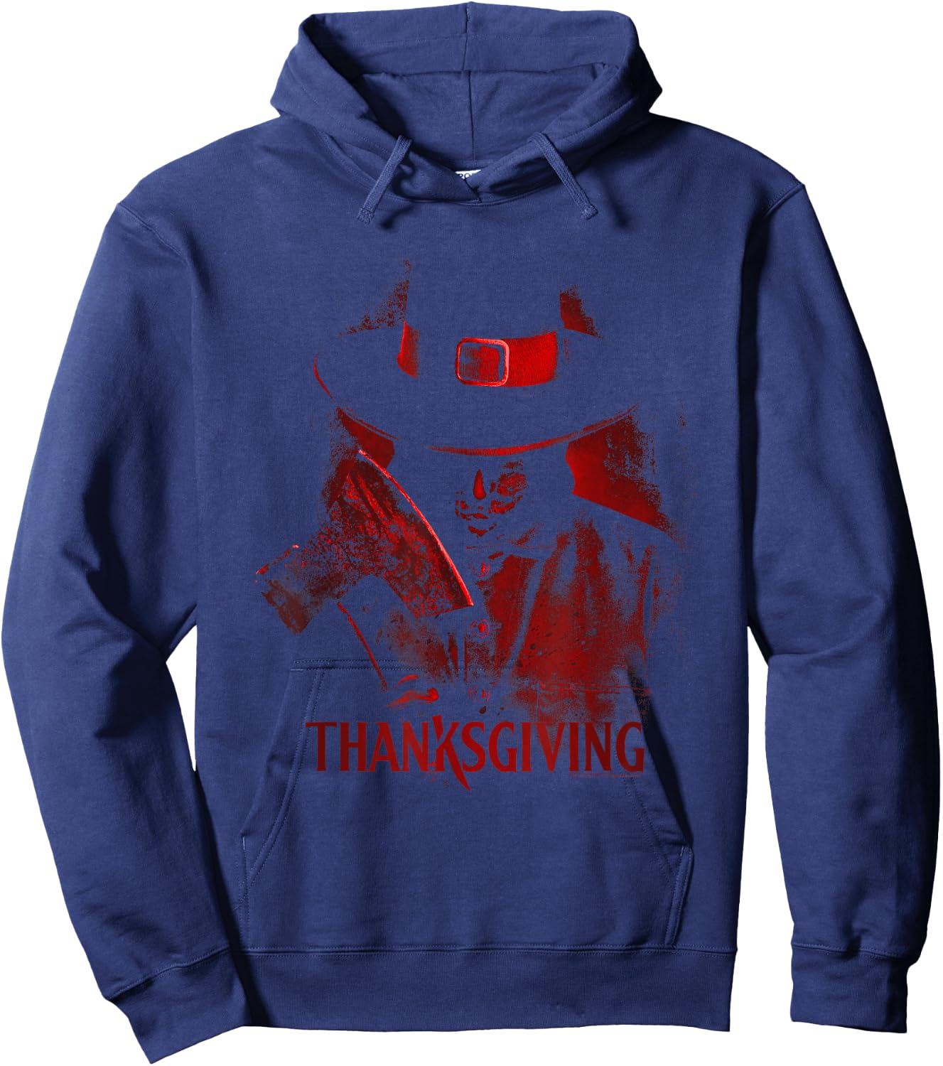 Thanksgiving Red Hue Horror Slasher Film Poster Hoodie - Hoodie | Navy