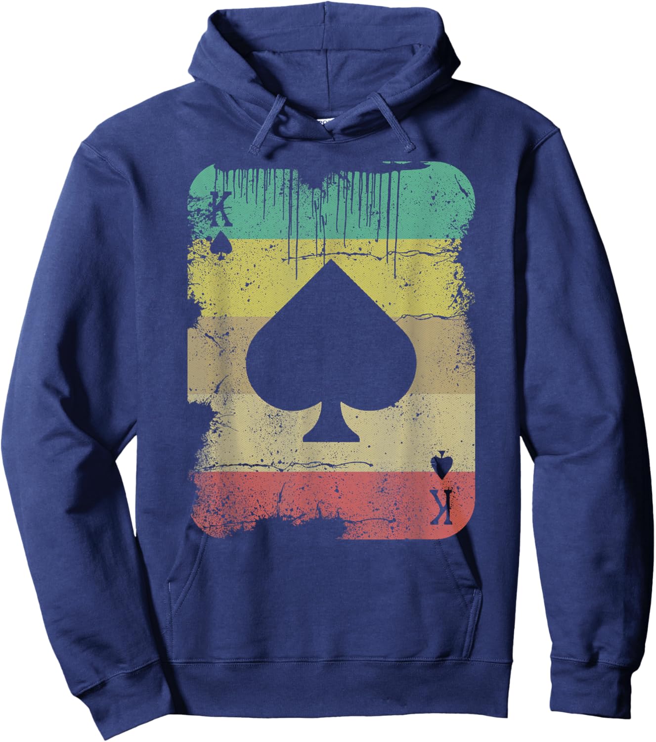 Retro Poker Texas Hold'Em King Of Spades - Vintage Poker Hoodie - Hoodie | Navy
