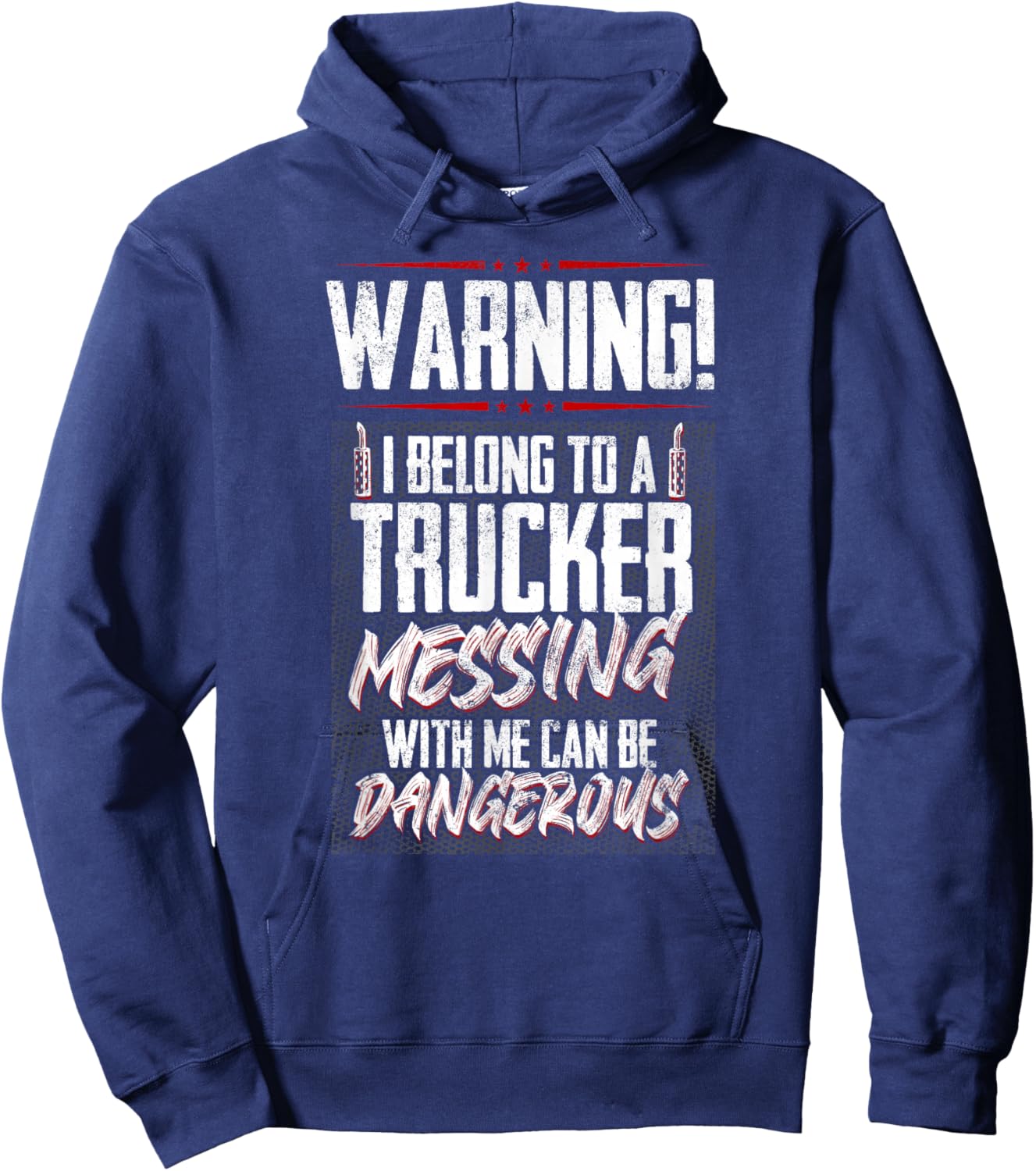 Truck Driver I Love My Trucker Wife Girlfriend Girl Hoodie - Hoodie | Navy